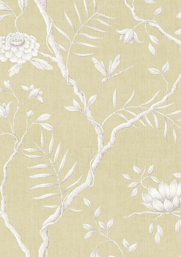 Lewis & Wood Tapete Jasper Peony Mimosa in Beige mit floralem Design und botanischem Muster - Bild 1