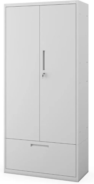 JAN NOWAK Metallschrank MEGAN Büroschrank und Werkstattschrank mit Schubladen und Schloss, Grau, H x B x T: 195 x 90 x 40 cm - Bild 1