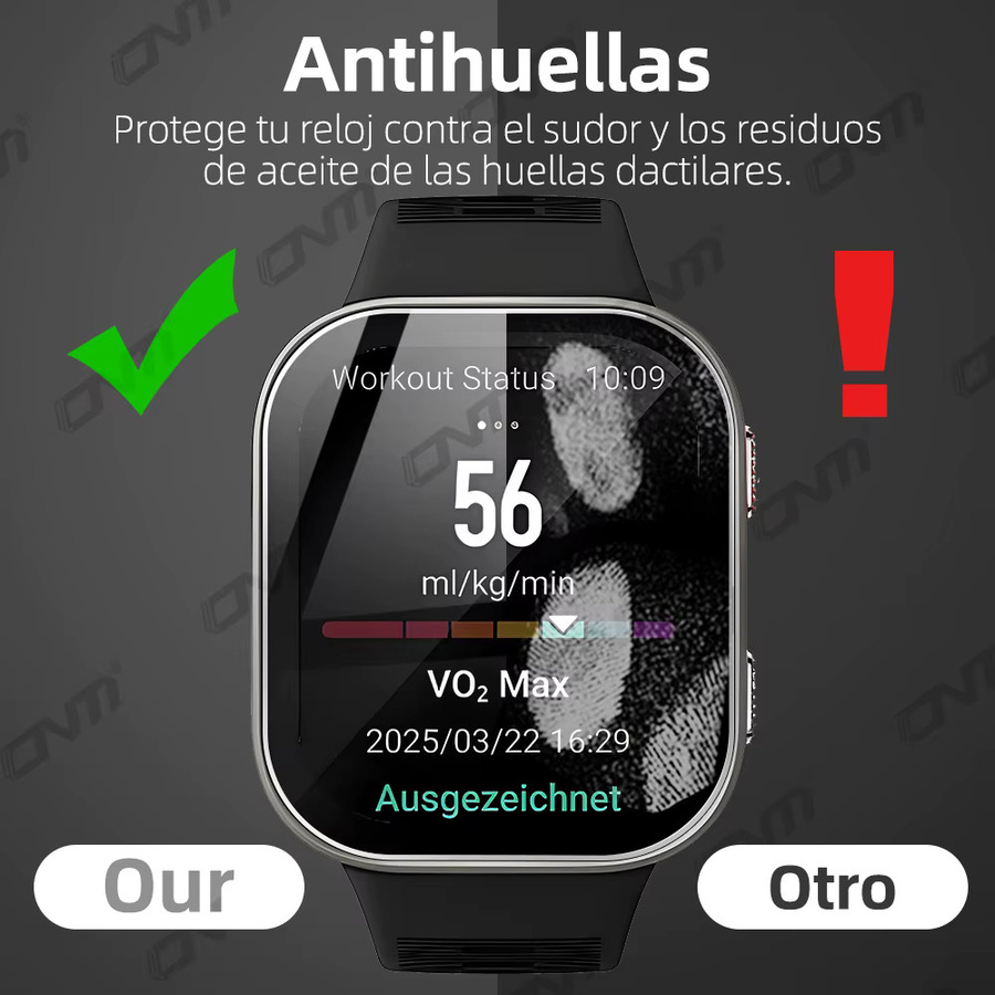 ONM Displayschutzfolie aus 9H gehärtetem Glas für Amazfit Bip Max, transparent, HD-klar und kratzfest - Bild 3