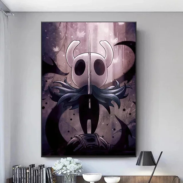 Hollow Knight Diamantmalerei Ästhetische Wandkunst Anime Poster Druck für Gamer in Lila - Bild 1