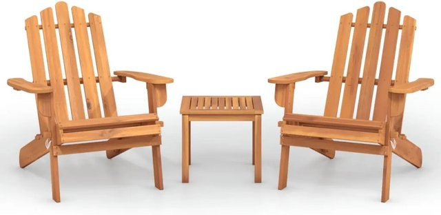 vidaXL 3-tlg Garten-Lounge-Set Adirondack-Stil aus Akazien-Massivholz in Braun - Bild 1