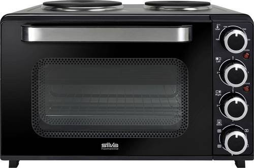 Silva KK 3200 Minibackofen mit Heißluft-Funktion und Herdplatten in Schwarz - Bild 1