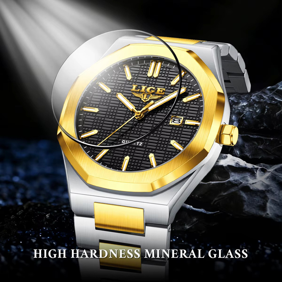LIGE Armbanduhr Chronograph, Quarz, Edelstahl, Herren - Bild 3
