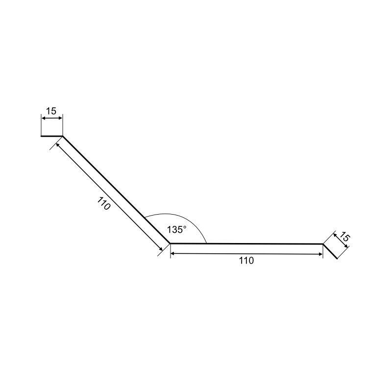 Aluminium Wandanschluss Blachotrapez GmbH Innenwinkel 135 Grad pulverbeschichtet B/T/H: 110 x 110 x 2000 mm - Bild 1