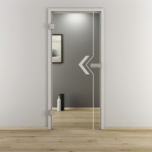 NOVADOORS Glasdrehtür NOVA 599, glänzend, transparent, B: 83,4 cm, H: 197,2 cm, T: 33,1 cm - Bild 1