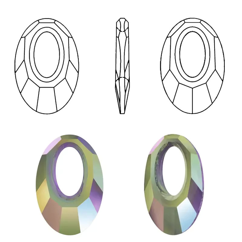 QIAO Anhänger, Aurea-Kristalle, oval, Bunt, Unisex, 20 mm - Bild 2