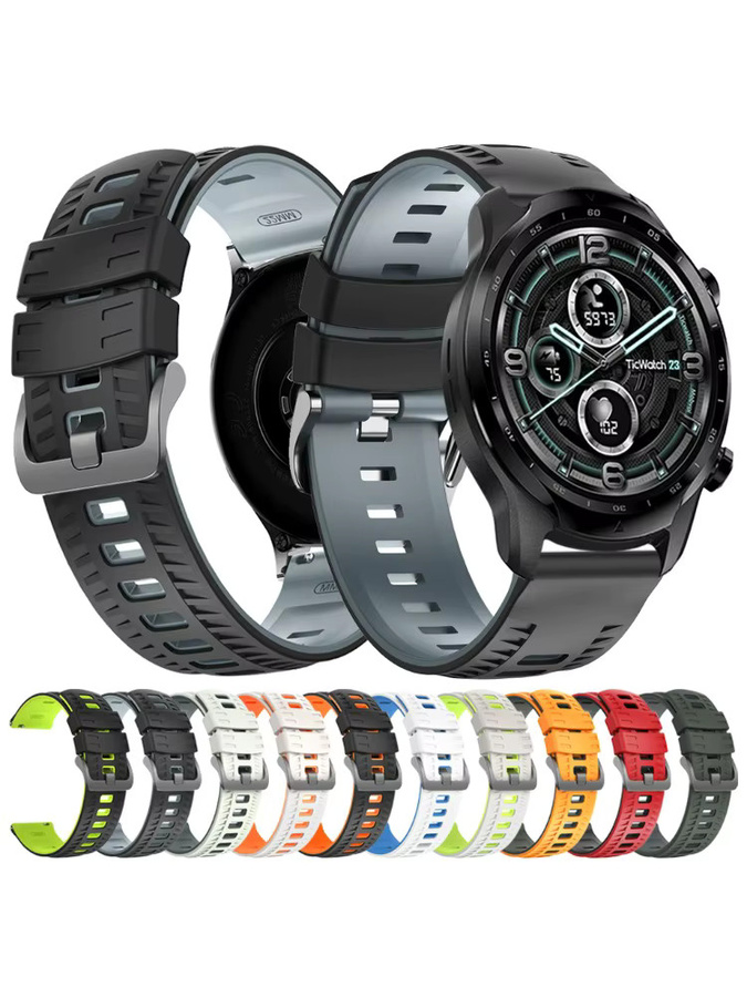 Uhrenarmband Silikon, 22 mm, Schwarz, Unisex - Bild 5