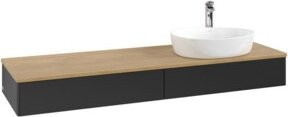 V&B Waschtischunterschrank Antao mit Beleuchtung, Eiche honigbraun lackiert, B: 160 cm, T: 50 cm - Bild 1