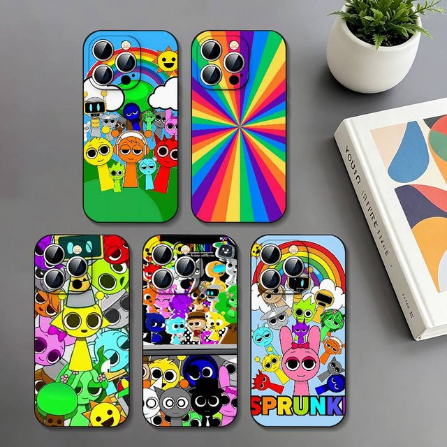 Stoßfeste Slim Handyhülle Cartoon Game S-Sprunki für Apple iPhone in Schwarz und Multicolour - Bild 1