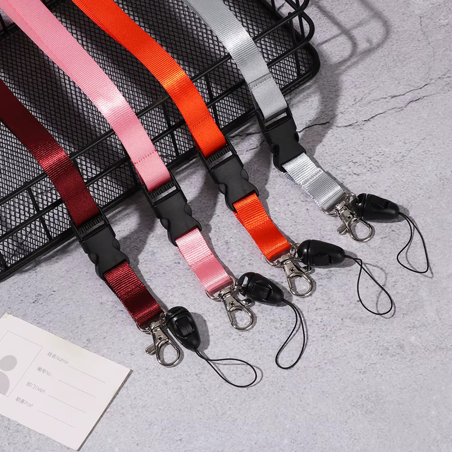 Sicherheits-Lanyard als Halsriemen für Handy, ID oder Namensschild in Rot für Damen und Herren - Bild 3