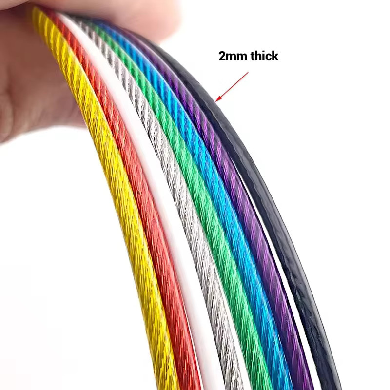 PVC-beschichtetes Sicherheitsseil aus 304 Edelstahl mit Schlaufe, Durchmesser: 2 mm, Farben: Blau oder Mehrfarbig - Bild 2