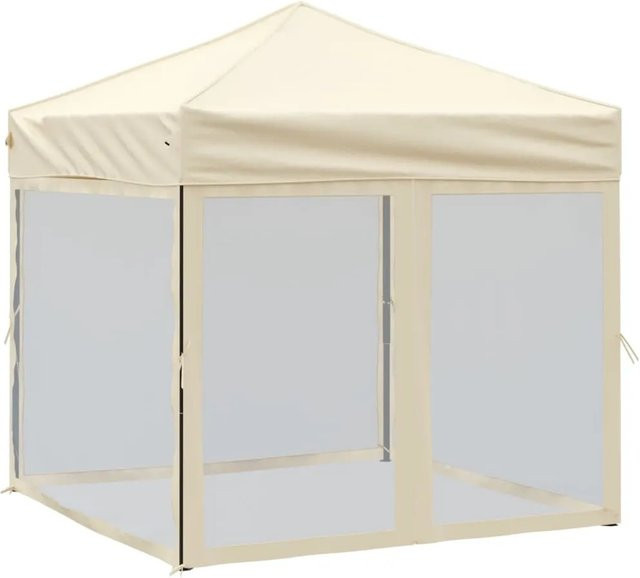 vidaXL Partyzelt faltbar mit Seitenwänden aus Oxford-Gewebe in Creme und Beige, B x T: 2 x 2 m - Bild 1