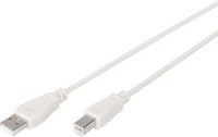 DIGITUS USB 2.0 Anschlusskabel USB-A auf USB-B in Weiß - Bild 1