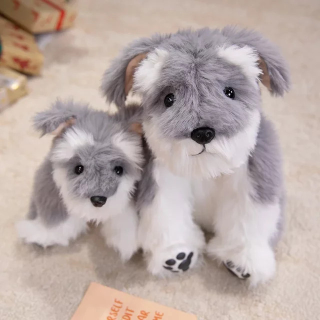 MIAOOWA Schnauzer Hund Plüsch Tier, Grau, 30-60 cm - Bild 1