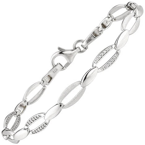 Colfem Armband 925 Silber, Zirkonia, 18,5 cm, Unisex - Bild 1