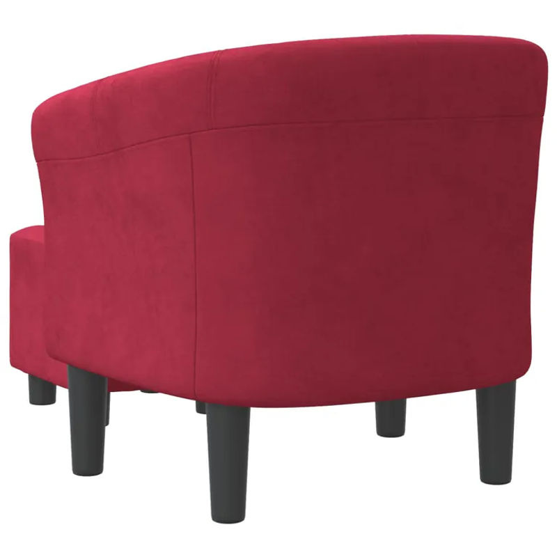 Vidaxl Clubsessel mit Hocker in Weinrot mit Samtbezug im modernen Design - Bild 4