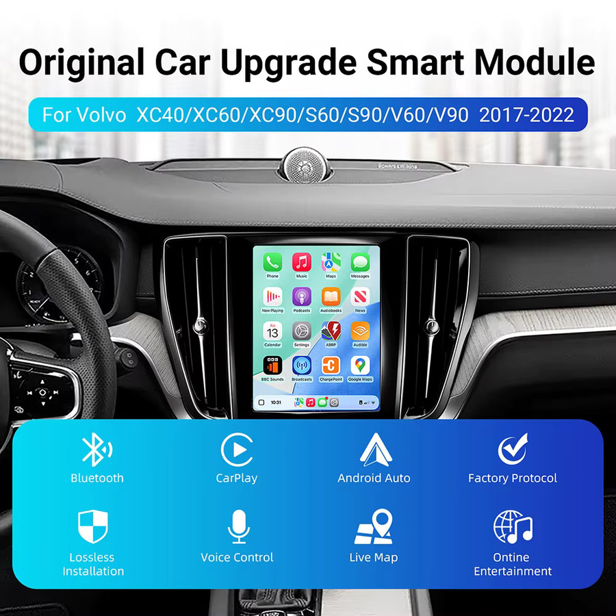 ANYFAR Drahtlose CarPlay und Android Auto Retrofit Kit Decoder Box für Volvo Modelle 2017-2022 V60 V90 S60 XC40 XC60 XC90 S60 S90 via Bluetooth - Bild 3