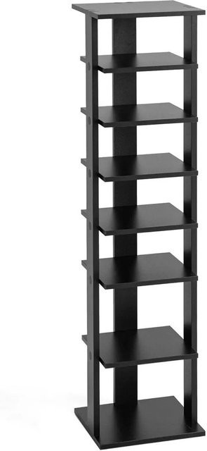 Costway Schuhregal aus Holz, 8-stufig und höhenverstellbar, Schwarz, modern - Bild 1