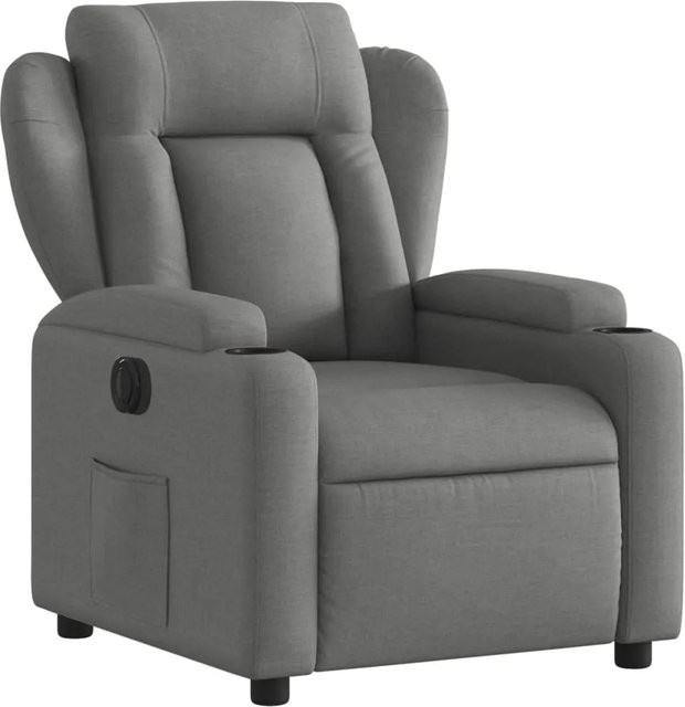 vidaXL Elektrischer Relaxsessel Dunkelgrau aus Stoff mit Armlehnen - Bild 1