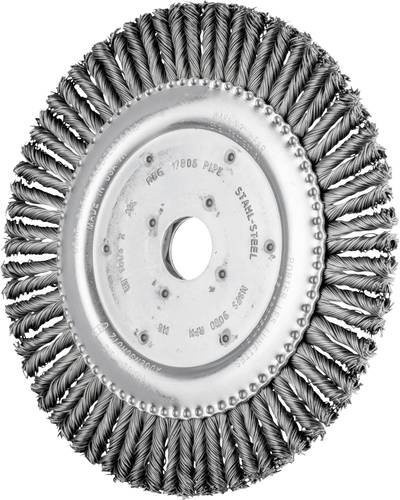 PFERD COMBITWIST PIPELINE Rundbürste für Winkelschleifer, gezopft, Stahl, Farbe: Silber, Durchmesser: 178 mm, Breite: 6 mm, Aufnahme: 22,2 mm - Bild 1