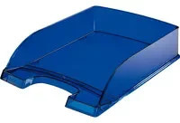 Leitz Briefablage Transparent Plus aus Kunststoff in Blau, B: 35,7 cm, T: 25,5 cm, H: 7,0 cm - Bild 1