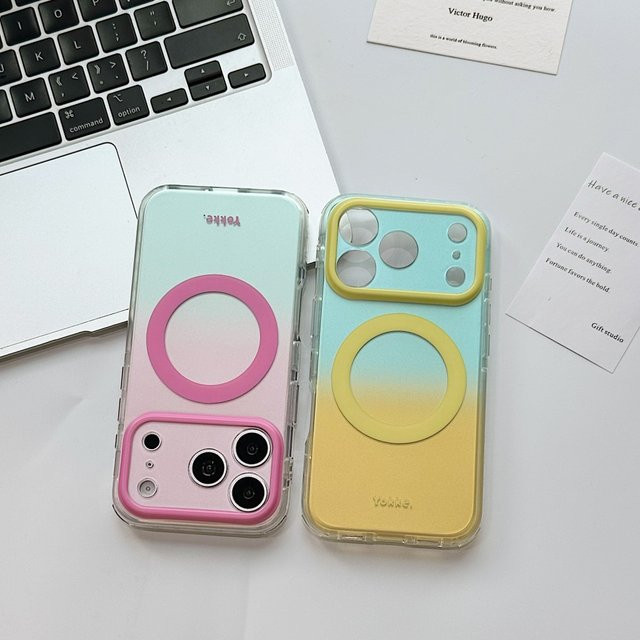 Glitzernde MagSafe Handyhülle mit Kameraschutz für Apple iPhone 17 16 15 14 Pro Max in Candy-Farben Pink und Multicolour - Bild 1