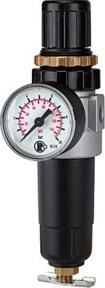 Riegler Filterregler Standard-mini mit Metallbehälter und Manometer in Schwarz, Anschluss G 1/4 - Bild 1