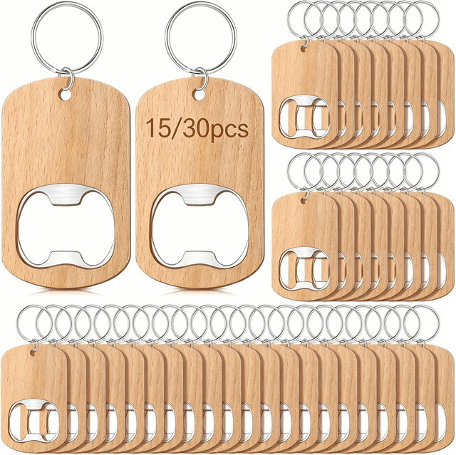 Dofiki Schlüsselanhänger mit Flaschenöffner, Holz, Unisex - Bild 1