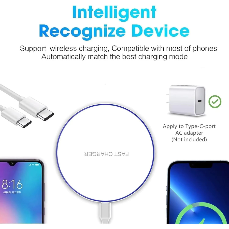 VIKEFON Schreibtisch-LED-Leuchte mit kabellosem Ladepad und USB-C Anschluss in Schwarz oder Weiß - Bild 2