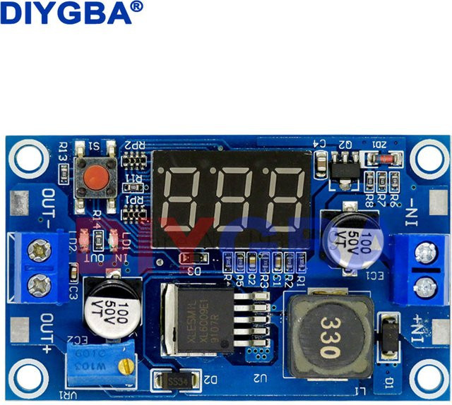 DNIGEF DC-DC XL6009 Digitales Boost-Aufwärts-Stromversorgungsmodul in Blau, einstellbarer Aufwärtsspannungsregler von 4,5–32 V auf 5–52 V mit LED-Voltmeter - Bild 1