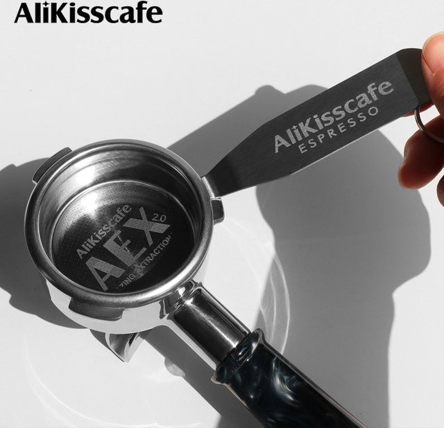AliKisscafe Siebträger-Entfernungswerkzeug für Espressomaschinen, Kaffeefilterkorb-Entferner, Farbe: Silber, passend für 51 mm, 54 mm und 58 mm - Bild 1