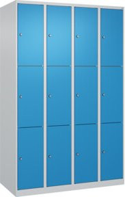 C+P Schließfachschrank Classic PLUS mit 4 Abteilen, Farbe Lichtgrau und Lichtblau, B/T/H: 120 x 50 x 185 cm - Bild 1