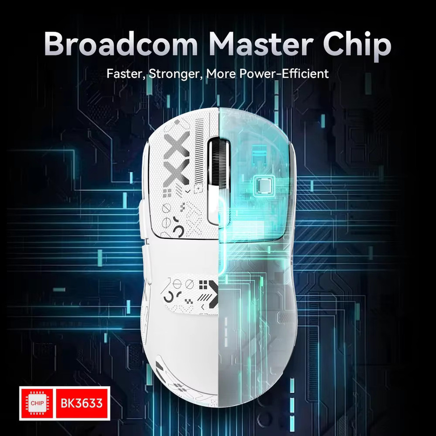 ATTACK SHARK X3 Leichte kabellose Gaming-Maus in Weiß mit Tri-Mode Verbindung (2,4 GHz, Bluetooth, USB-C), 26K DPI PAW3395 optischer Sensor und programmierbaren Tasten - Bild 3