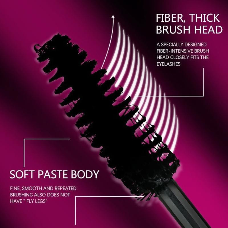 Happy6 3D Fiber Mascara, Schwarz, Unisex - Bild 2