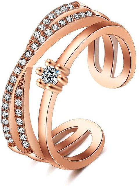 Lucky Star Jewelry Ring, Zirkon, rose gold, verstellbar, Damen - Bild 1