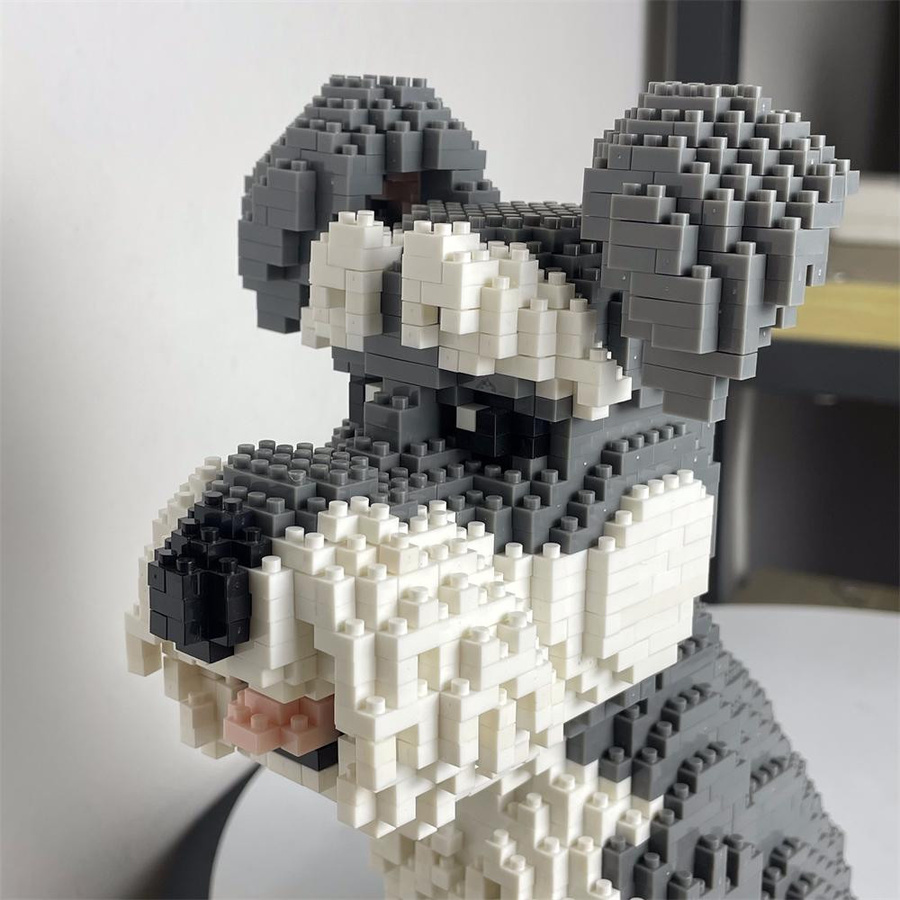 Wucifang Bags Micro Mini-Schnauzer Hund Bausteine Spielzeug, ab 3 Jahren - Bild 4