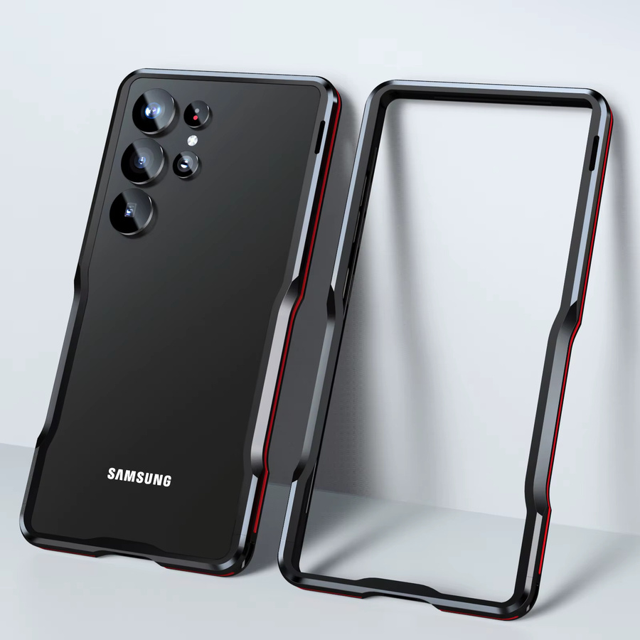 Aluminium-Stoßfänger-Rahmen Handyhülle für Samsung Galaxy S26 S25 S24 S23 Ultra mit Kantenschutz in Schwarz - Bild 3