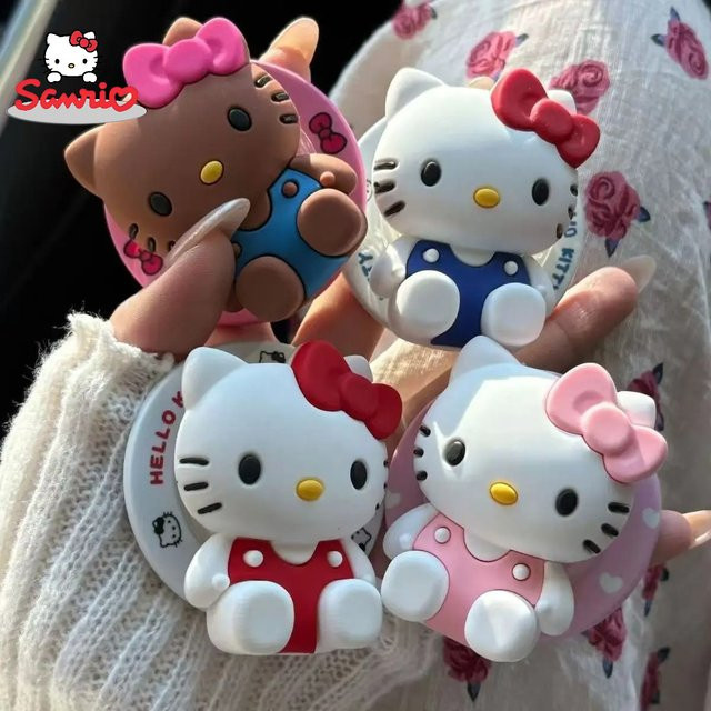 Sanrio Hello Kitty Magnetischer Silikonhalter für iPhone, Faltbarer 3D-Cartoon Griptok Stand mit MagSafe Unterstützung, Multicolour - Bild 1