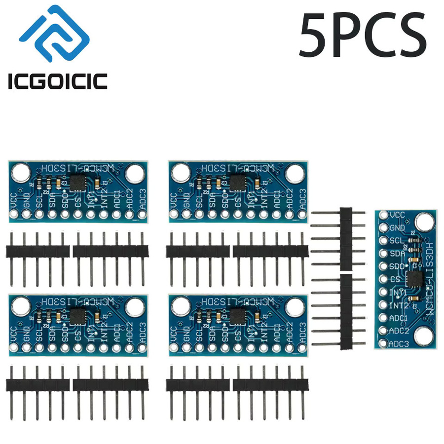 ICGOICIC LIS3DSH 3-Achsen-Beschleunigungsmessermodul in Rot mit 16-Bit-Hochauflösung, ±16 g Reichweite und I2C/SPI-Schnittstelle zur Vibrations- und Neigungserkennung - Bild 2