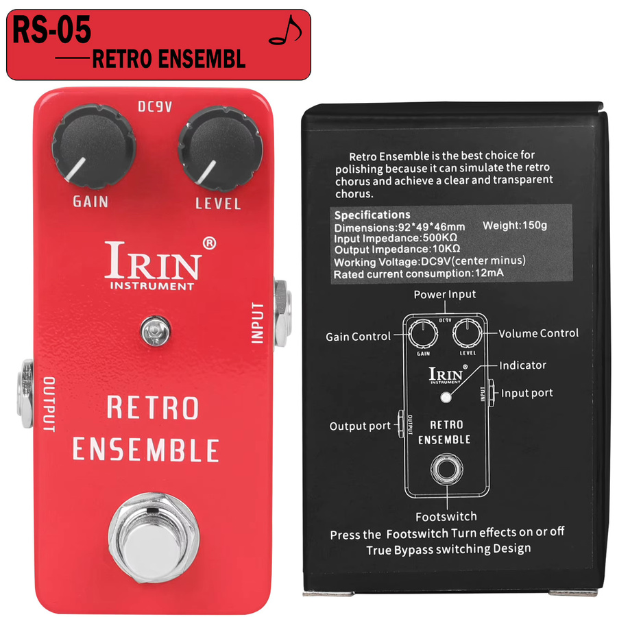 IRIN E-Gitarre Effektpedal mit True Bypass für Fuzz, Overdrive, Distortion, Ensemble, Flanger und Tremolo - Bild 2
