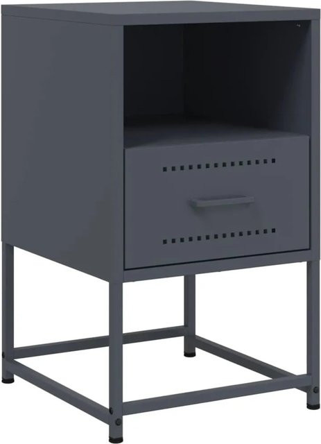 vidaXL Nachttisch aus Stahl in Anthrazit im Industrie-Stil, B/T/H: 36 x 39 x 60,5 cm - Bild 1