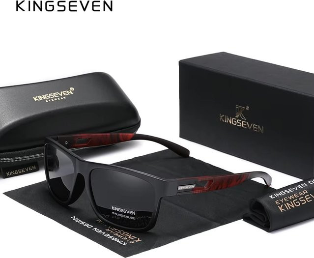KINGSEVEN Sonnenbrille, Vollrand, Kunststoff, Schwarz, Unisex, polarisiert - Bild 1