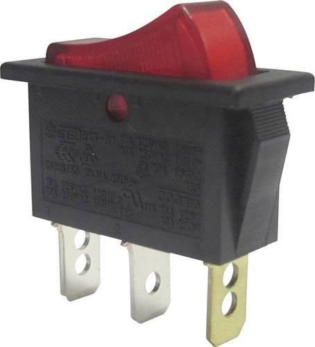 TRU Components Wippschalter TC-R13-91B-01, 250 V/AC 10A, 1 x Aus/Ein rastend, Rot - Bild 1