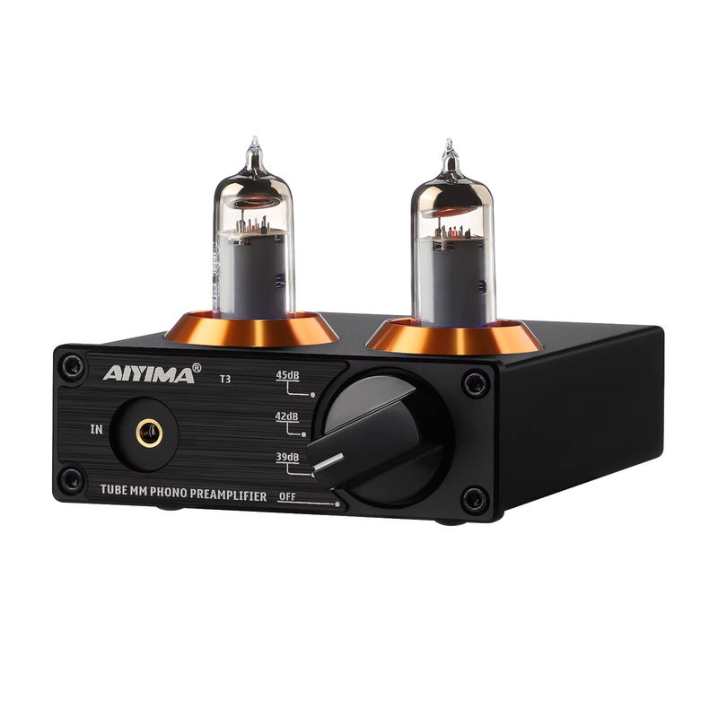 AIYIMA T3 Vakuum Vorverstärker mit 6A2 Röhren, MM Phono Vinyl Plattenspieler Stereo Vorverstärker, Schwarz - Bild 5