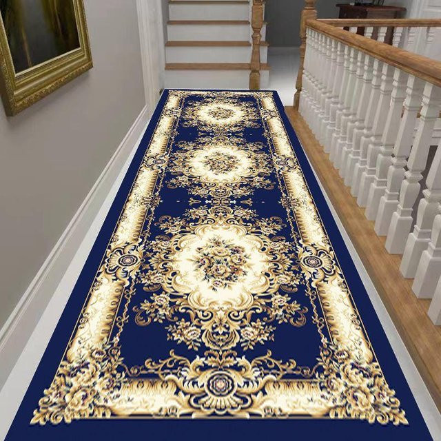 Super Six Moderner Teppichläufer mit geometrischem Design in Blau, Waschbar, B: 60 cm, L: 100 cm - Bild 1