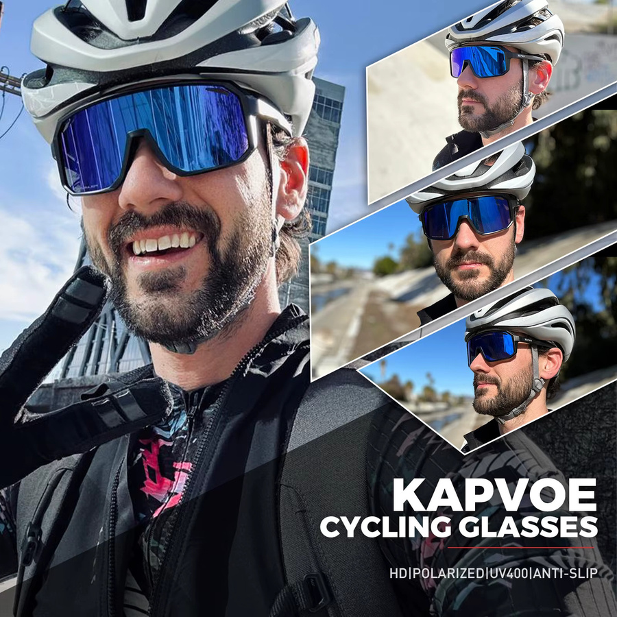Kapvoe Sportsonnenbrille, Herren, Vollrand, Kunststoff, polarisiert - Bild 2