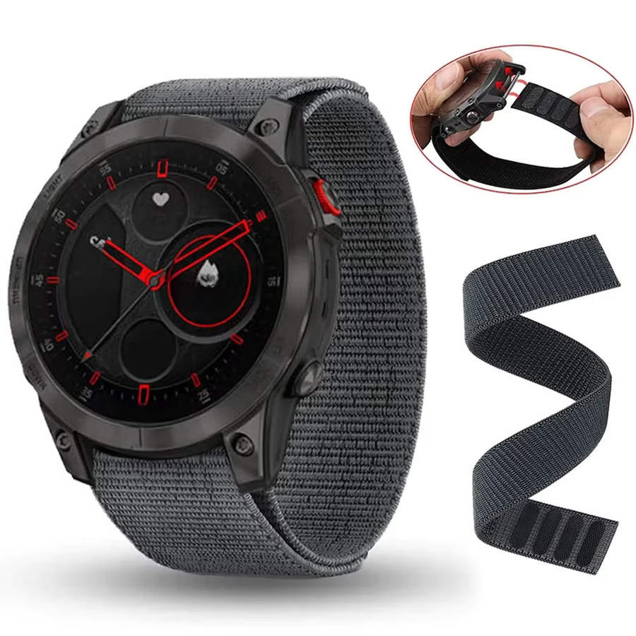 Huami Uhrenarmband Nylon, 22 mm, Schwarz, Unisex - Bild 3