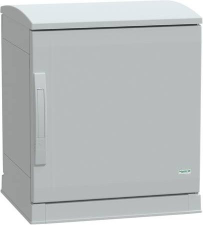 Schneider Electric Polyestergehäuse bodenstehend in Grau mit offenem Sockel und Abdeckung B: 50 cm, T: 50 cm, H: 42 cm IP44 - Bild 1