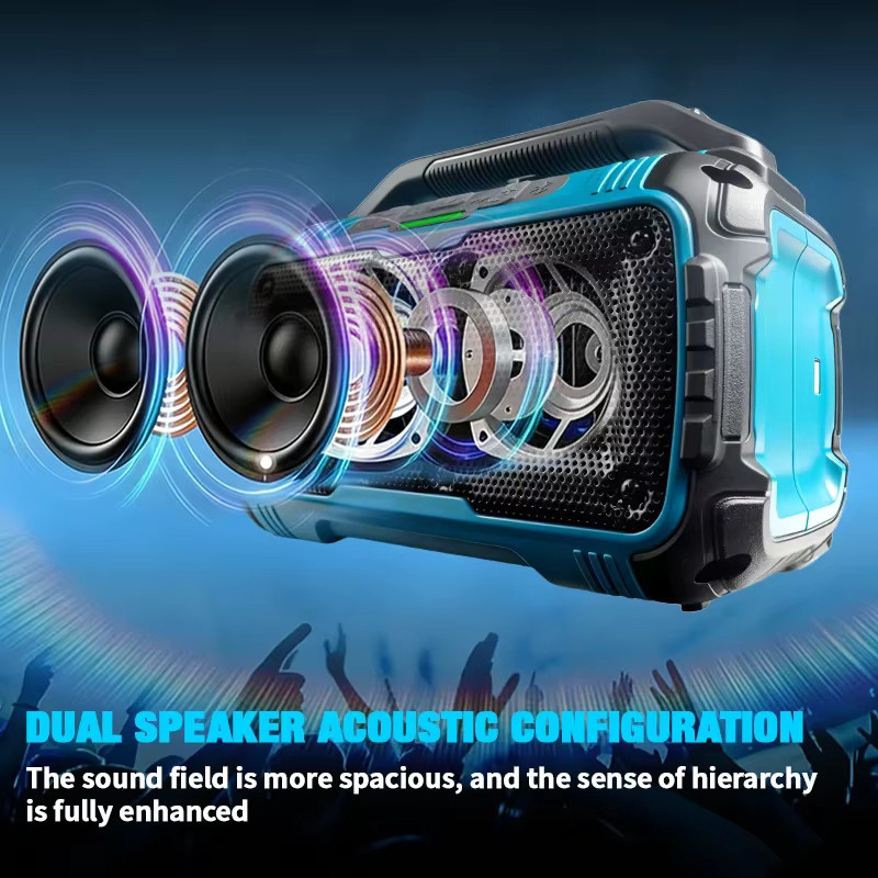 Makita Tragbarer Bluetooth Lautsprecher Outdoor Wasserdicht Stereo Surround Blau - Bild 4