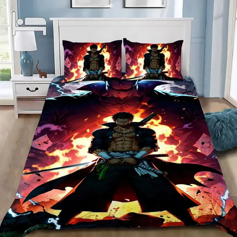 Lodestar Anime Bettwäscheset One Piece Luffy mit Bettbezug und Kissenbezügen, Farbe: Lila, B/H: 210 x 210 cm - Bild 2